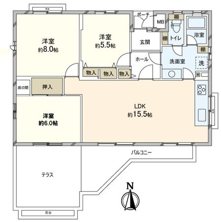 シェラビア東山台二番街 217号棟 間取図(平面図) シェラビア東山台二番街 217号棟 間取図(平面図)