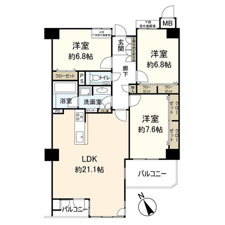 ソリオ1 東館 間取図(平面図) ソリオ1 東館 間取図(平面図)