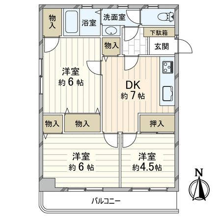 アムール宝塚Ⅱ 間取図(平面図) アムール宝塚Ⅱ 間取図(平面図)