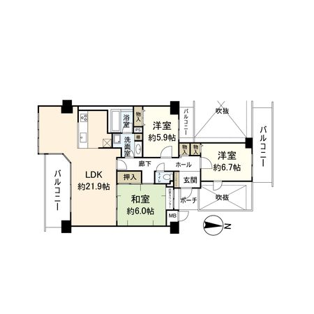 ラ・ビスタ宝塚 サウステラス二番館 間取図(平面図) ラ・ビスタ宝塚 サウステラス二番館 間取図(平面図)