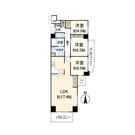 メゾンドール仁川 間取図(平面図) メゾンドール仁川 間取図(平面図)
