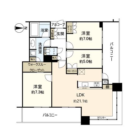 ジオタワー宝塚 EAST 間取図(平面図)