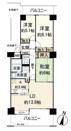 ラ・ビスタ宝塚イーストヴィラ一番館 間取図(平面図)