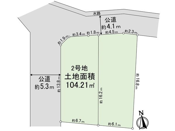 段上町5丁目 2号地 土地 区画図 段上町5丁目 2号地 土地 区画図