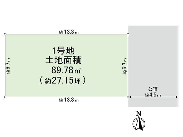 尼崎市塚口町5丁目 土地 1号地 区画図 尼崎市塚口町5丁目 土地 1号地 区画図