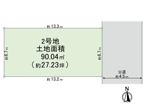 尼崎市塚口町5丁目 土地 2号地 区画図 尼崎市塚口町5丁目 土地 2号地 区画図