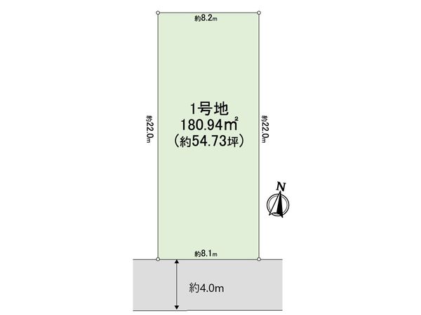 上甲東園1丁目 土地【1号地】 区画図 上甲東園1丁目 土地【1号地】 区画図
