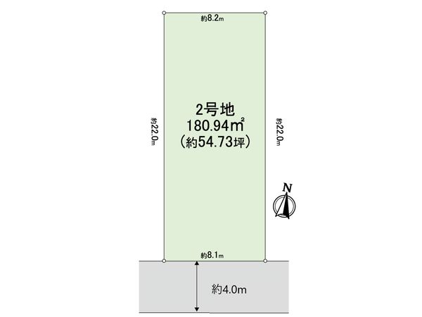 上甲東園1丁目 土地【2号地】 区画図 上甲東園1丁目 土地【2号地】 区画図
