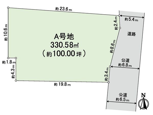 甲風園3丁目土地【A号地】 区画図 甲風園3丁目土地【A号地】 区画図