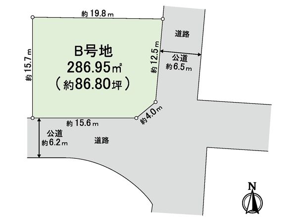 甲風園3丁目土地【B号地】 区画図 甲風園3丁目土地【B号地】 区画図