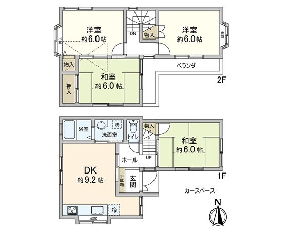 上之町 テラスハウス 間取図(平面図)