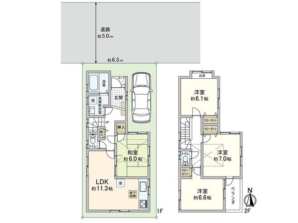 青木町・戸建 間取図(平面図)