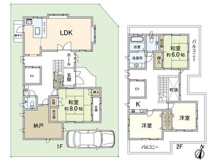 西宮市二見町 中古戸建 間取図(平面図)