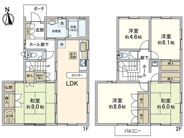 段上町五丁目戸建 間取図(平面図) 間取図(平面図)