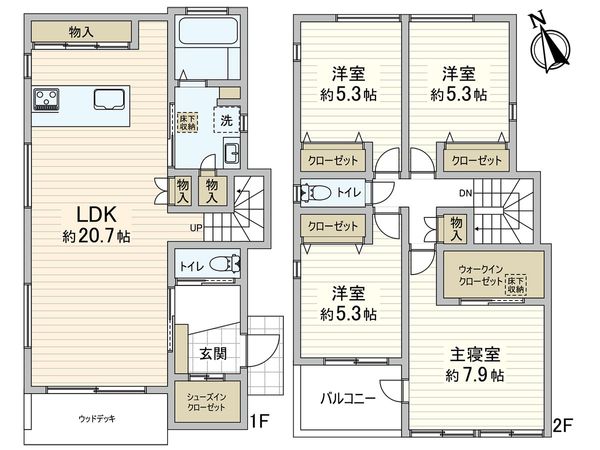 仁川町6丁目 新築戸建 間取図(平面図) 間取図(平面図)