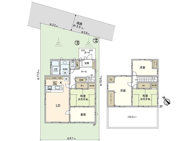 段上町二丁目 中古戸建 間取図(平面図)