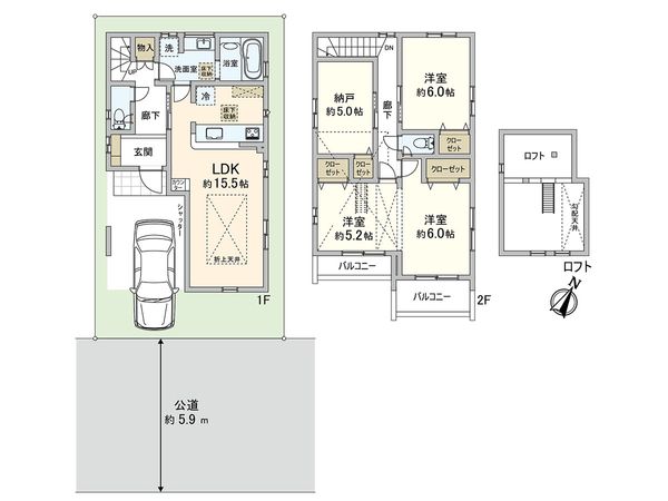 上甲東園5丁目 新築戸建 間取図(平面図) 上甲東園5丁目 新築戸建 間取図(平面図)