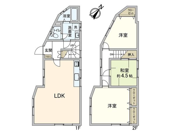 門戸岡田町 戸建 間取図(平面図)