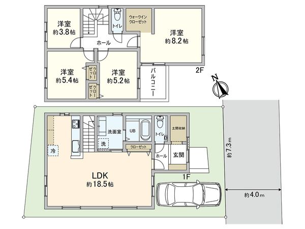 上之町・新築戸建て 間取図(平面図) 間取図(平面図)