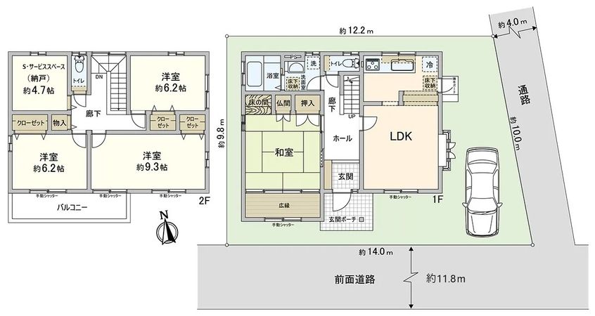段上町5丁目・戸建て 間取図(平面図)