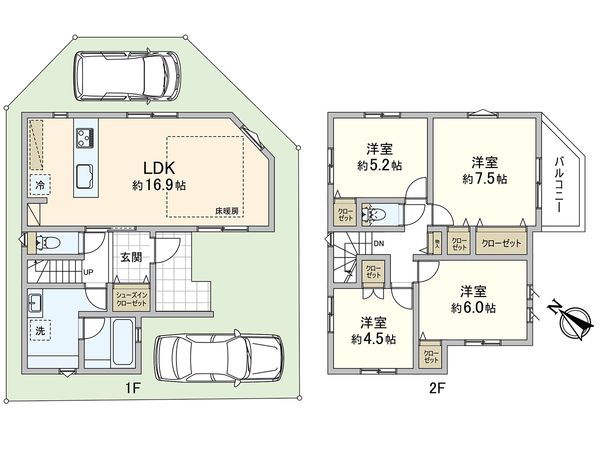 田近野町 新築戸建 間取図(平面図) 間取図(平面図)