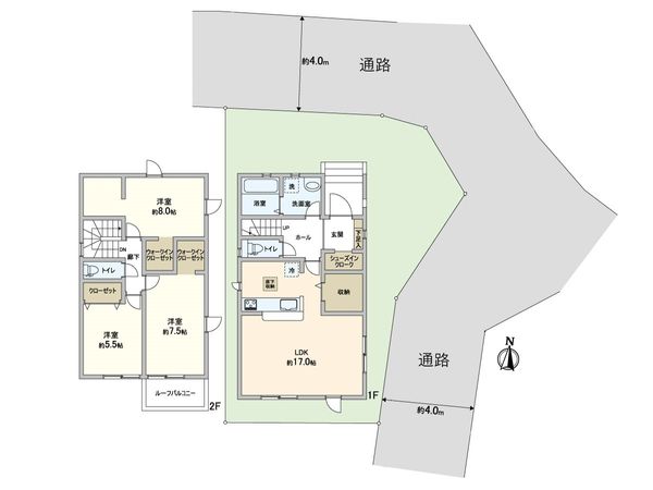 五月ケ丘新築戸建て【2号地】 間取図(平面図)