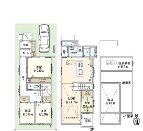 堤町 新築戸建G号地 間取図(平面図)