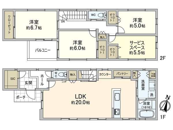 西宮市下大市東町戸建 間取図(平面図) 西宮市下大市東町戸建 間取図(平面図)