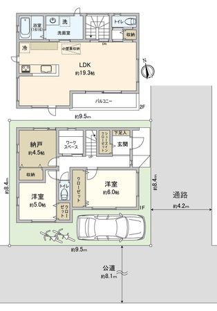 東鳴尾町1丁目・戸建 間取図(平面図)
