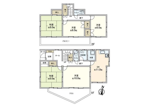 神戸市東灘区住吉山手9丁目 戸建 間取図(平面図)