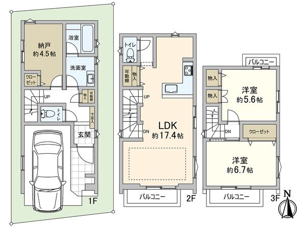 上之町 戸建 間取図(平面図)