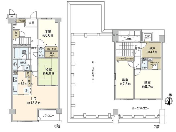 甲東園東アーバンコンフォート 間取図(平面図) 間取図(平面図)