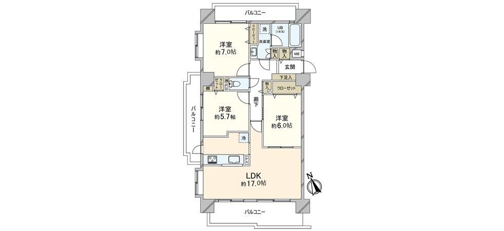 藤和シティホームズ西宮駅前 間取図(平面図)