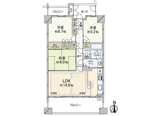 グレイス夙川ガーデンハウス 間取図(平面図) グレイス夙川ガーデンハウス 間取図(平面図)