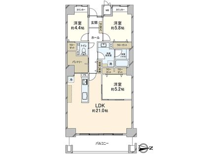 ラ・ヴィーダ西宮 間取図(平面図)