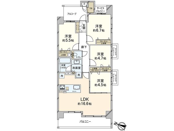 ワコーレ甲東園ザ・シーズンズ 間取図(平面図) ワコーレ甲東園ザ・シーズンズ 間取図(平面図)