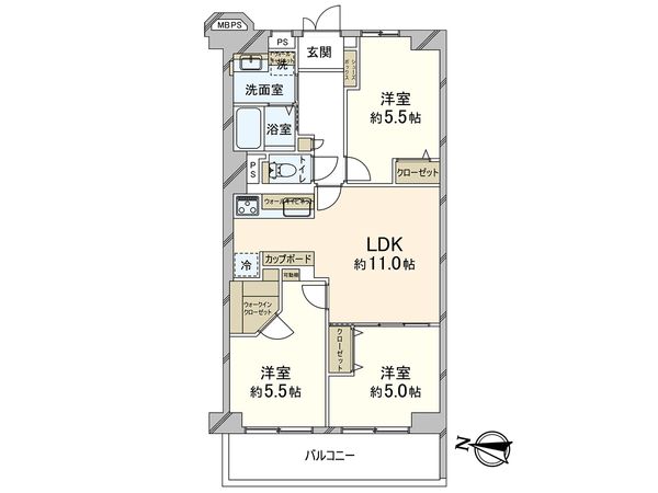 ユニハイム甲子園口 間取図(平面図) 間取図(平面図)