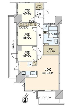 ルネ西宮仁川 間取図(平面図)