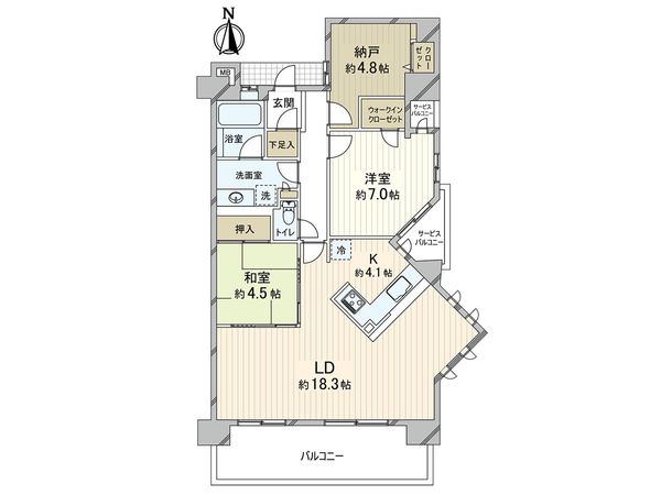 セレッソコート甲子園口ディアナ 間取図(平面図) セレッソコート甲子園口ディアナ 間取図(平面図)