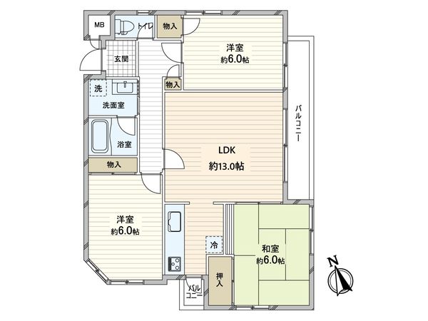 サンライズハイツ一ケ谷 間取図(平面図) サンライズハイツ一ケ谷 間取図(平面図)