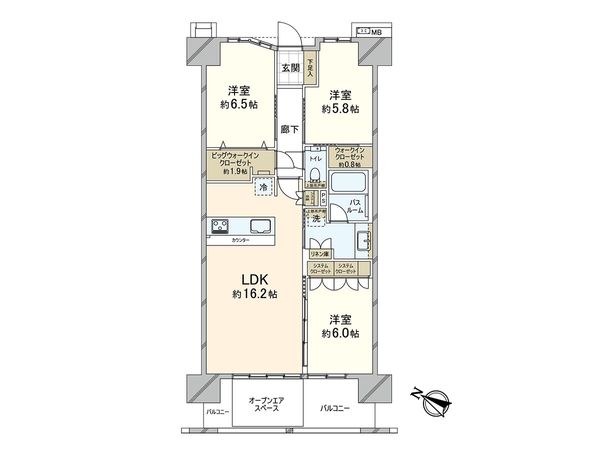 ヴェレーナシティ夙川パークナードⅡ 間取図(平面図) ヴェレーナシティ夙川パークナードⅡ 間取図(平面図)