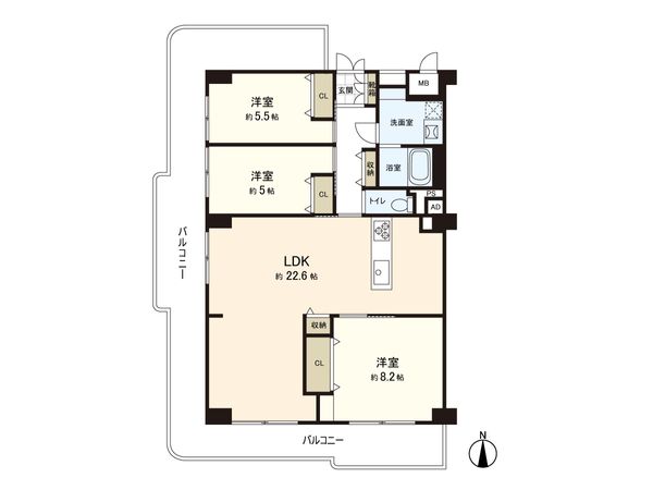 ユニハイム甲子園口 間取図(平面図) ユニハイム甲子園口 間取図(平面図)