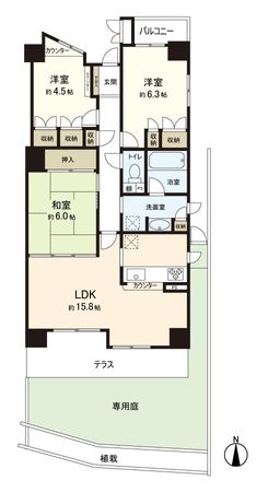 グランドメゾン西宮能登町 間取図(平面図) グランドメゾン西宮能登町 間取図(平面図)