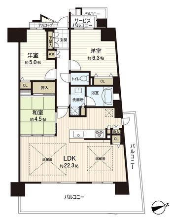 ラフィネス西宮北口サウスコート 間取図(平面図) ラフィネス西宮北口サウスコート 間取図(平面図)