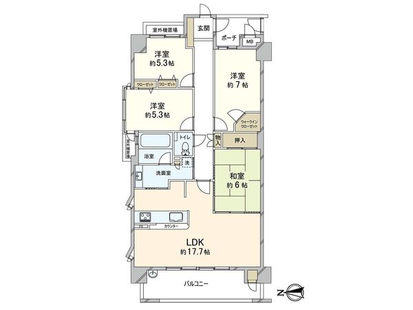 グランスイート苦楽園 間取図(平面図)