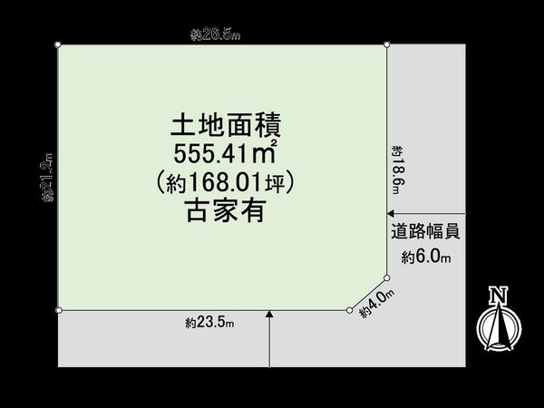 神戸市東灘区西岡本7丁目 古家付土地 区画図 神戸市東灘区西岡本7丁目 古家付土地 区画図