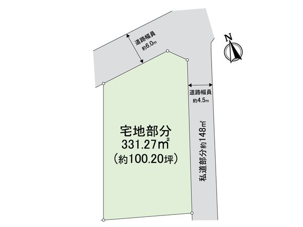 山芦屋町古家付き土地 区画図
