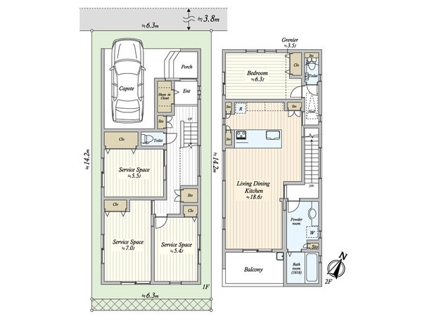 畑原通5丁目 新築戸建 間取図(平面図)