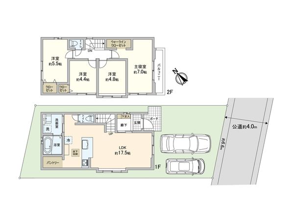 朝日ケ丘町 新築戸建(2号棟) 間取図(平面図) 朝日ケ丘町 新築戸建(2号棟) 間取図(平面図)