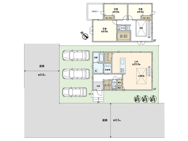 山芦屋町新築戸建て 間取図(平面図) 山芦屋町新築戸建て 間取図(平面図)